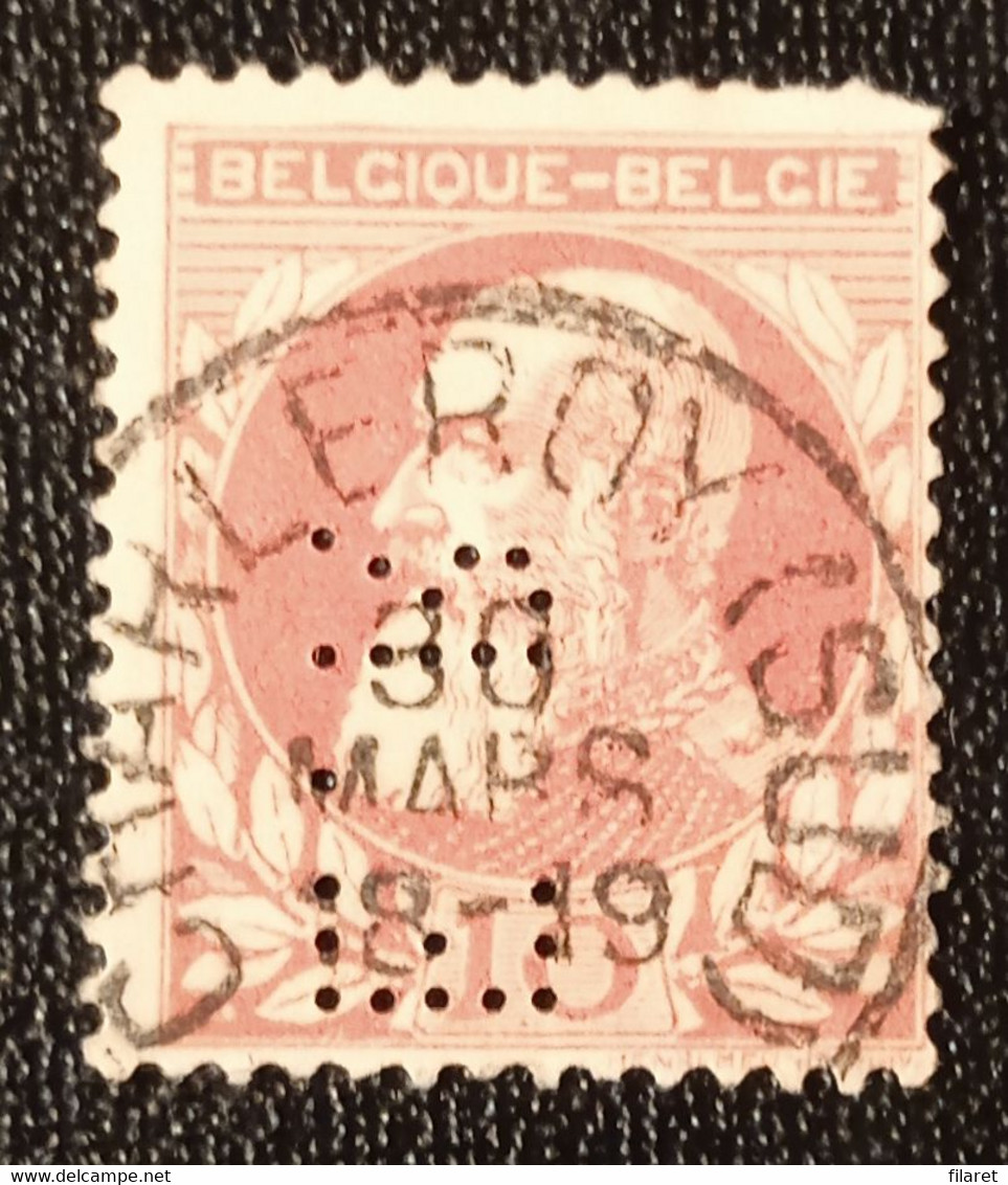 BELGIUM-ER-PERFIN / PERFORE,CHARLEROY SUD STAMP,USED - 1934-51
