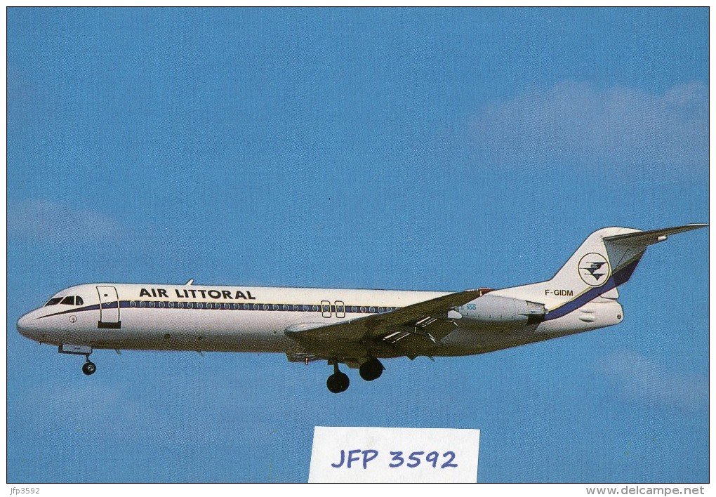 Avion De Ligne   AIR LITTORAL  FOKKER F - 100 - 1946-....: Moderne