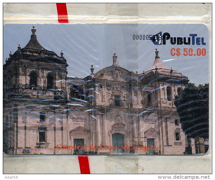 NICARAGUA PubliTel  Old Chip-card "Cathedral De Leon"  50 Cordobas Jorgepablo2005 NIC-PUB-18  MINT In Blister - Nicaragua