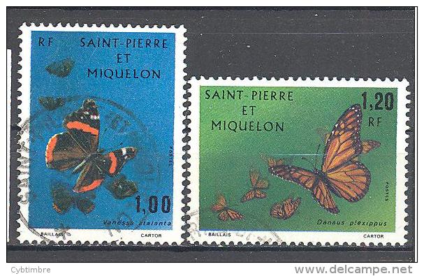 Saint Pierre Et Miquelon: Yvert N° 441/2°; Papillons; Voir Scan - Used Stamps