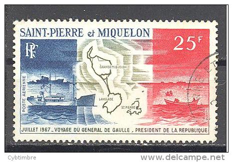 Saint Pierre Et Miquelon: Yvert N° A 38°; Carte; Voyage De De Gaulle; Voir Scan - Usati