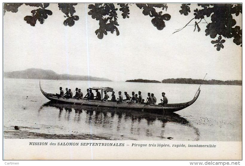 OCEANIE  ILES SALOMON SEPTENTRIONALE PIROGUE ET PAGAYEURS   ETHNOLOGIE   VOYAGES - Papua New Guinea