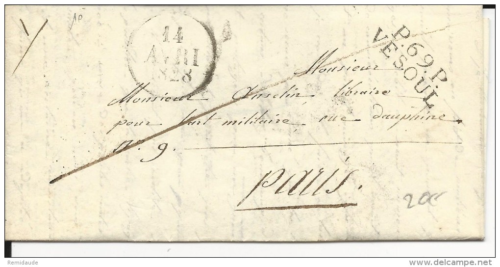 HAUTE SAONE - 1828 - LETTRE PORT PAYEE De VESOUL - IND 10 (60 EUROS) - 1801-1848: Precursori XIX