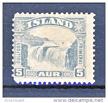 Islanda 1931,  Cascate Gulfoss. Unificato N. 138  Aur 5 Grigio MNH - Nuovi