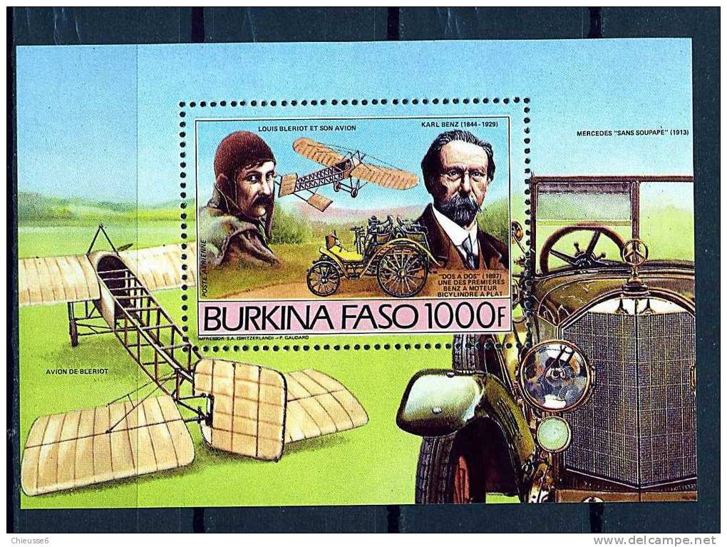 Burkina-Faso ** Bloc N° 28 - Automobile Et Avion Anciens - Burkina Faso (1984-...)