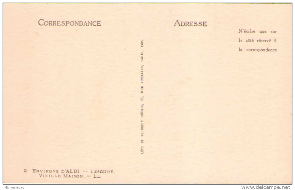 Environs D'ALBI - LESCURE - Vieille Maison - Lescure