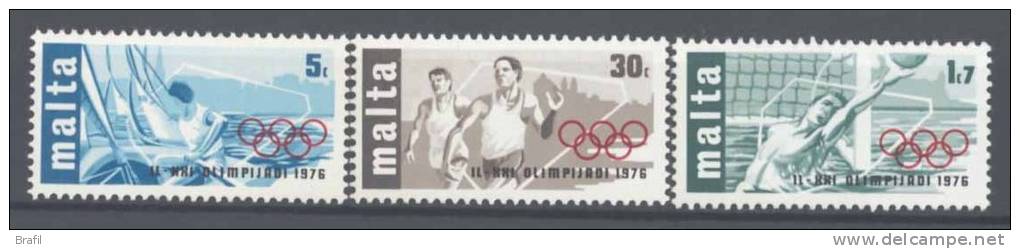 1976 Malta, Olimpiade Di Montreal , Serie Completa Nuova (**) - Malta