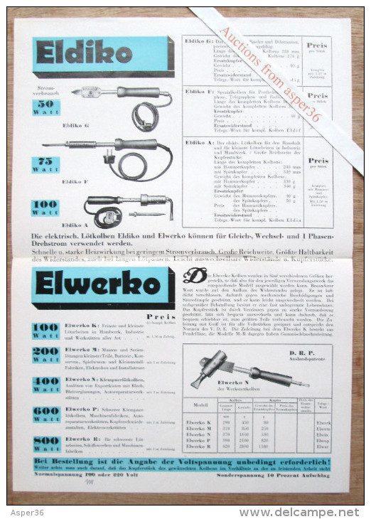 "Barthel" Elektriche Lötkolben Eldiko & Elwerko (Fer à Souder) - Collections