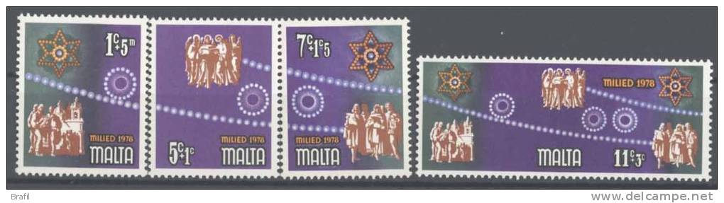 1978 Malta, Natale , Serie Completa Nuova (**) - Malta