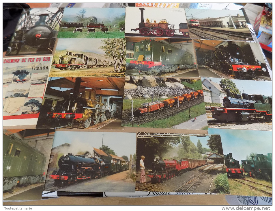 Lot De 40 Cartes Postales De Trains - Train Gare - Autres & Non Classés