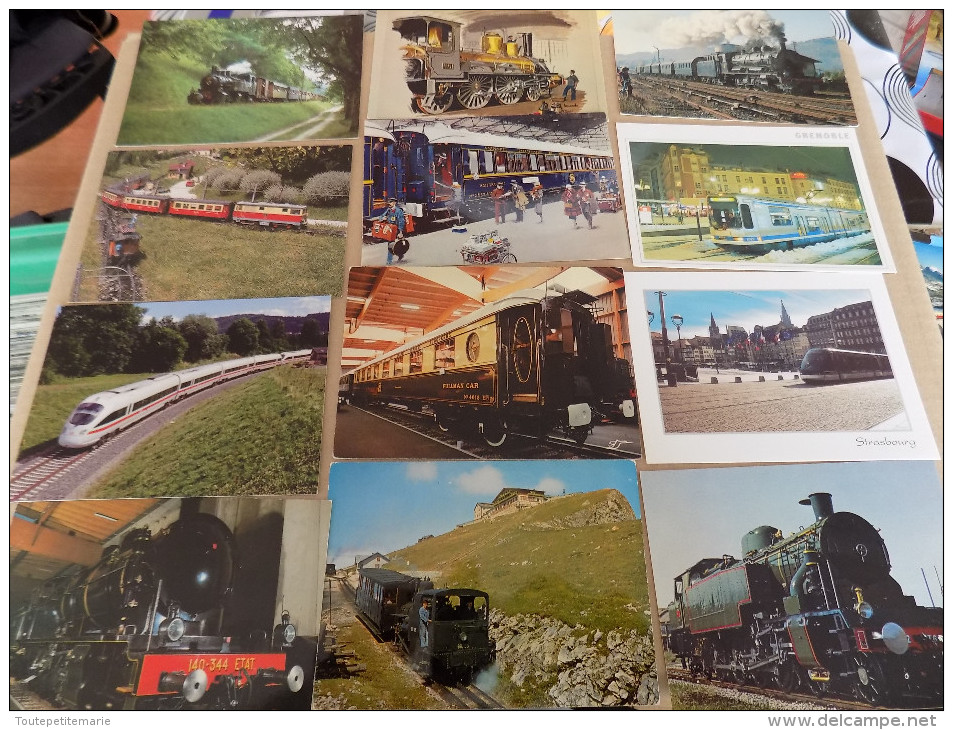 Lot De 40 Cartes Postales De Trains - Train Gare - Autres & Non Classés