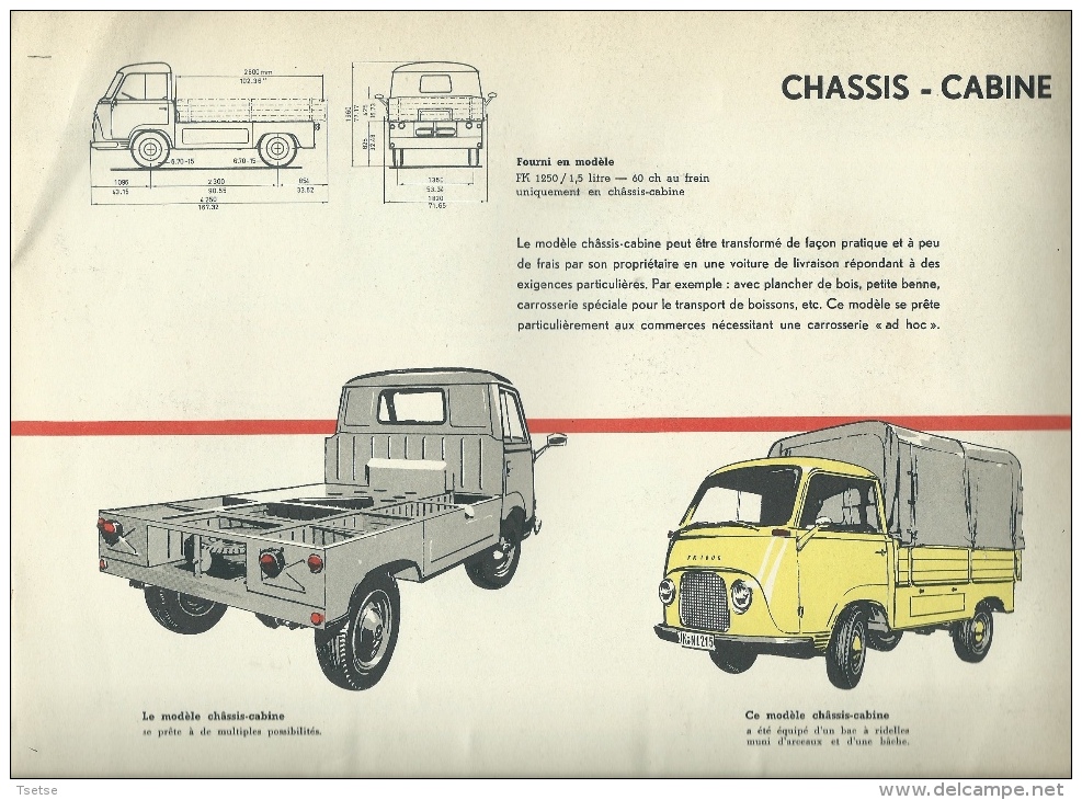 Livre publicitaire sur la Ford FK 1000 et FK 1250 - Utilitaire et Pick-Up  - Années 50 /60 ( voir scan , complet )