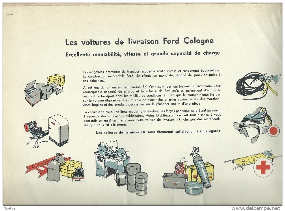 Livre Publicitaire Sur La Ford FK 1000 Et FK 1250 - Utilitaire Et Pick-Up  - Années 50 /60 ( Voir Scan , Complet ) - Auto