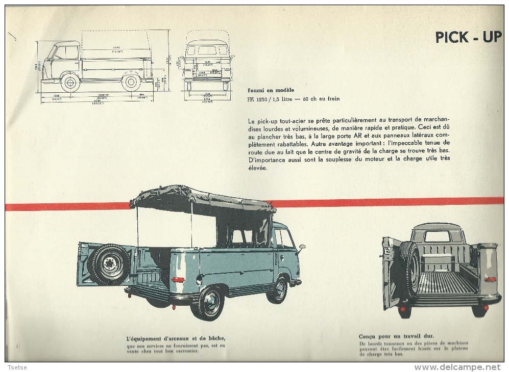 Livre publicitaire sur la Ford FK 1000 et FK 1250 - Utilitaire et Pick-Up  - Années 50 /60 ( voir scan , complet )