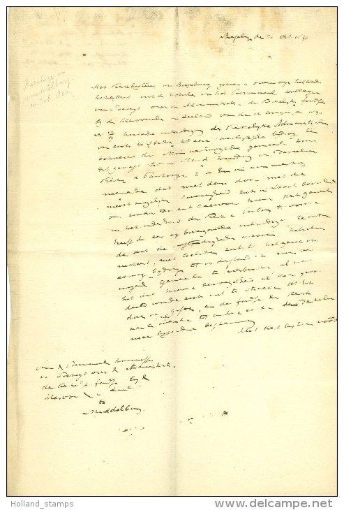 HANDGESCHREVEN INHOUD BRIEF Uit 1830 Van Het KERKBESTUUR Te BIEZELINGE Naar MIDDELBURG (9562) - ...-1852 Voorlopers