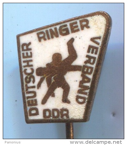 WRESTLING - Federation, East Germany, DDR, Enamel, Pin, Badge - Lucha