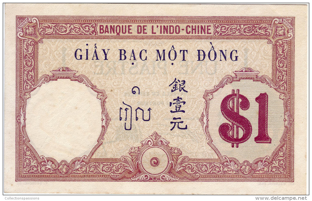 Banque De L'Indochine. Billet De 1 Piastre - - Indochina