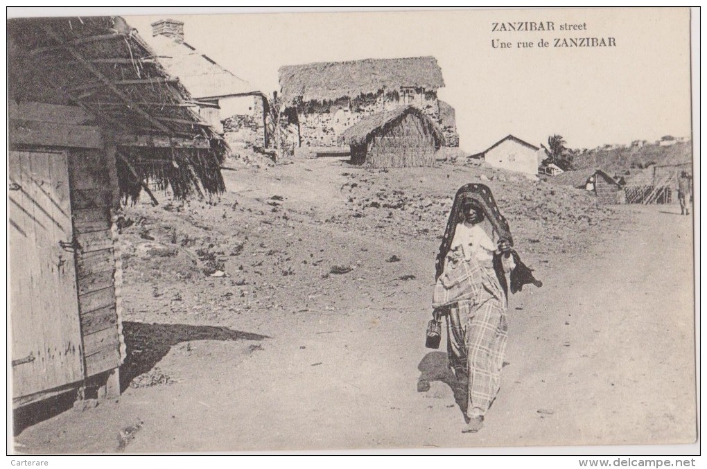 CPA,afrique De L´est,1910,ZANZIBAR,MAINT ENANT TANZANIE,touche Océan Indien,africaine,femme D´affaire,sac à La Main - Tanzania