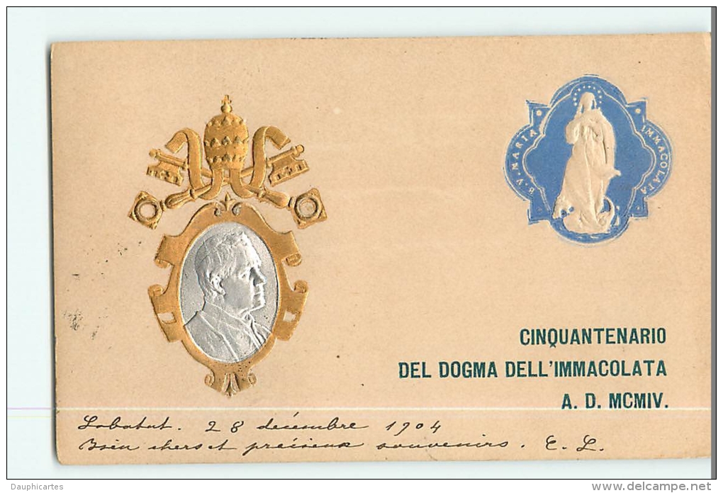 Superbe Carte Précurseur - PAPE PIE X  Pour 50 Aire Immaculée Condception - Cinquantenario Dogma Dell' Immacolata 1904 - San Pietro