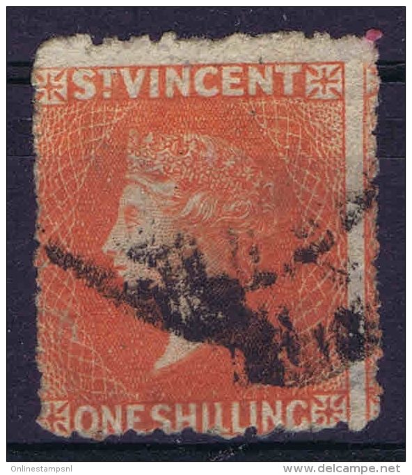 St Vincent 1871,  Yv Nr 19b Vermillion (11-12,5 / 15 Perfo)      Signed/ Signé/signiert/ Approvato - St.Vincent (...-1979)