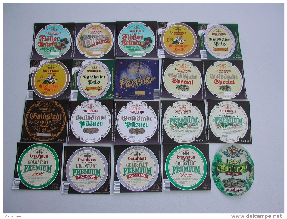 62 Beerlabels Brauhaus Pforzheim - Bière