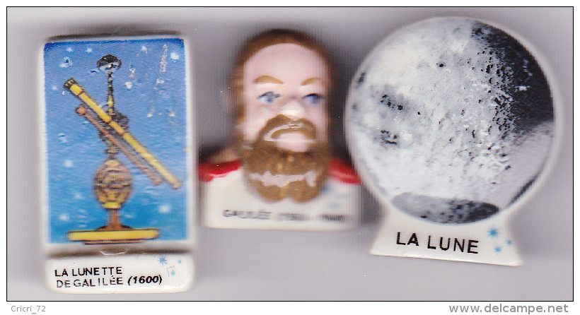 3 Fèves La Lune, La Lunette, Galilée - Other & Unclassified