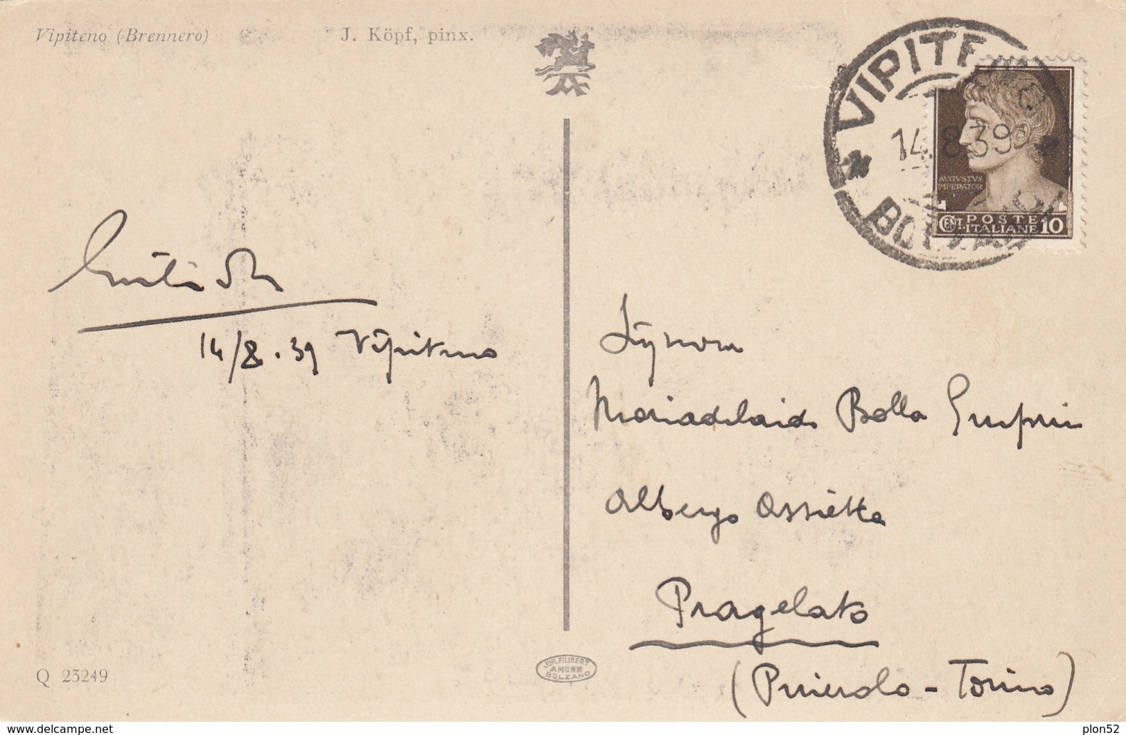 8314-VIPITENO(BOLZANO)-DISEGNATA-1939-FP - Vipiteno