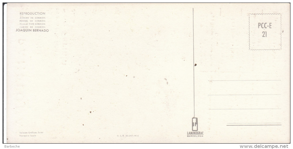 Plaza De Toros De PAMPLONA  JOAQUIN BERNADO    Grandes Corridas  De Toros  Format 10.5 X 21.5 Cm - Corridas