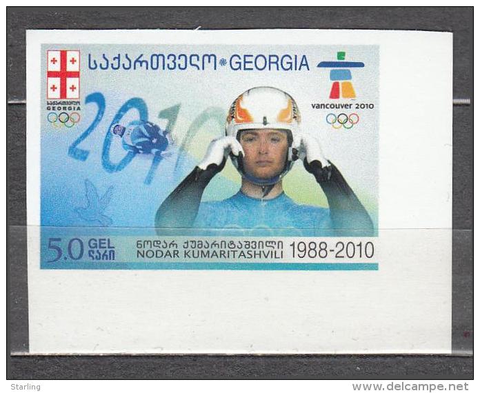 Georgia 2010 Mi# 584 Olympic Games Kumaritashvili IMPERFORATED!!! RARE!!! - Georgia