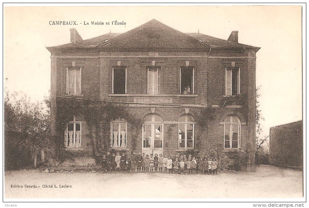 Dépt 60 - CAMPEAUX - La Mairie Et L'École - Autres & Non Classés