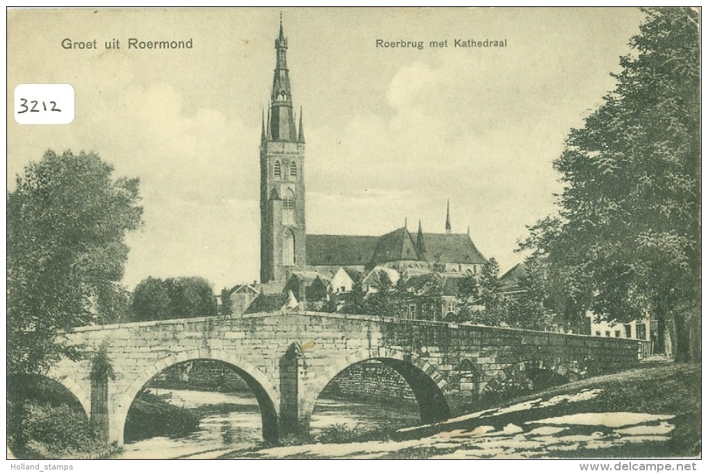 ROERMOND * ROERBRUG MET KATHEDRAAL * ANSICHTKAART * CPA *  NVPH 51 GELOPEN IN 1910 Van ROERMOND Naar GENDRINGEN (3212) - Roermond