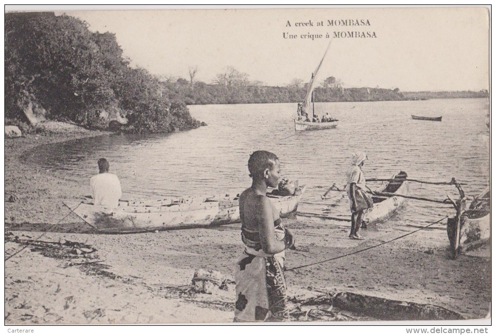 Cpa,afrique,kenya,il Ya 100 Ans,crique,ou Débarqua Le Portugais Vasco De Gama En 1498,baie Océan Indien,rare - Kenia