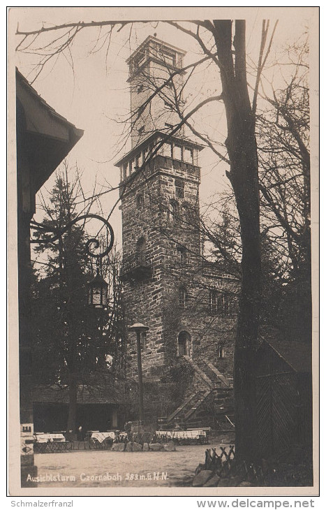 AK Czorneboh Gasthaus Baude Und Aufgestockter Turm Bei Hochkirch Cunewalde Pommritz Kuppritz Bautzen Löbau Sornssig - Hochkirch