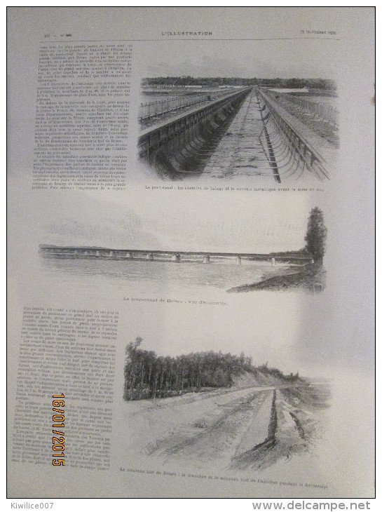 1896 Le Pont Canal De Briare Ecluse De  Chatillon  Péniche  Le Toueur - Unclassified