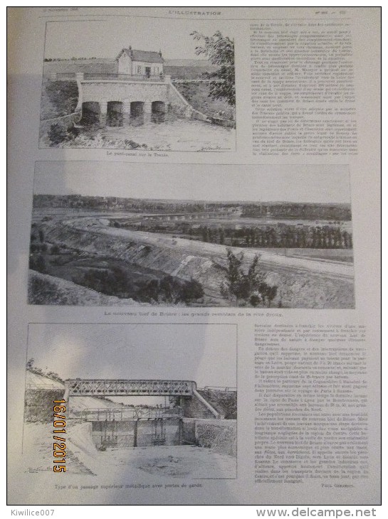 1896 Le Pont Canal De Briare Ecluse De  Chatillon  Péniche  Le Toueur - Unclassified