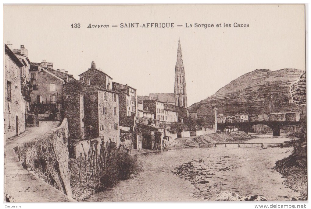 Carte Postale Ancienne,12,AVEYRON,SAINT AFFRIQUE,IL Y A 70 ANS,PRES MILLAU,MIDI PYRENEES,,EGLISE,SORGUE - Saint Affrique