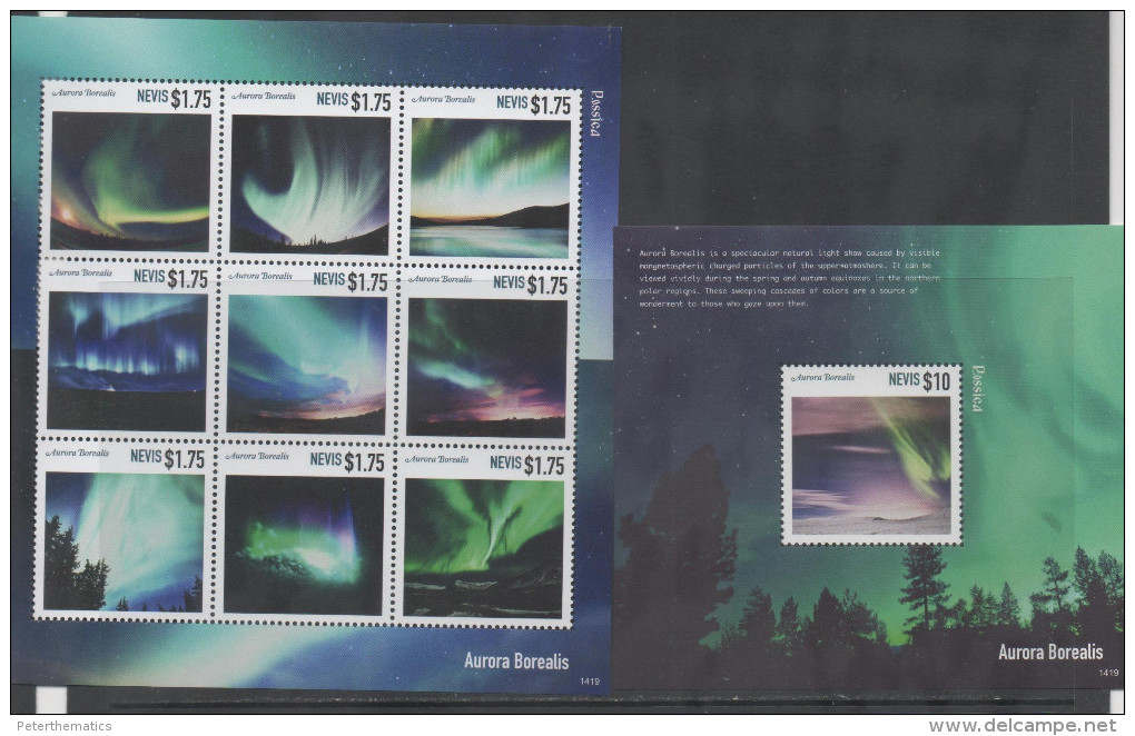 NEVIS, 2014, MNH, AURORA BOREALIS,  SHEETLET+ S/SHEET - Other & Unclassified