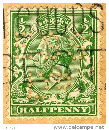 GB 1926 Cover With ½d Stamp With Perfin (C507) - Perfins