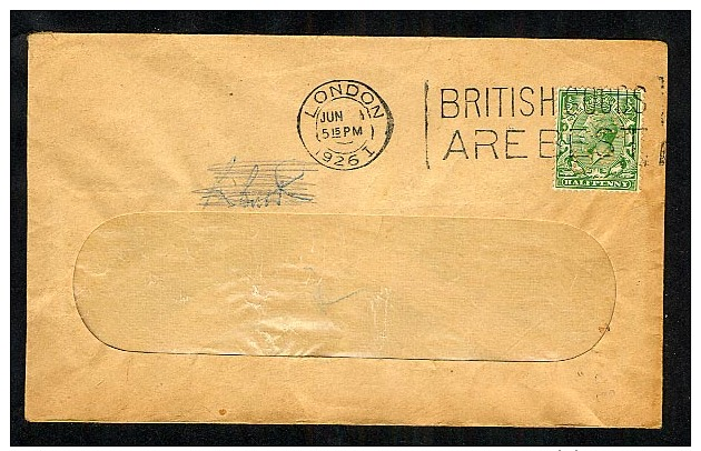 GB 1926 Cover With ½d Stamp With Perfin (C507) - Perfins