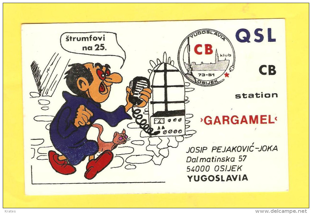 Postcard - QSL Radio Amateur Postcard, Gargamel, Osijek, Croatia      (17947) - Radio Amateur