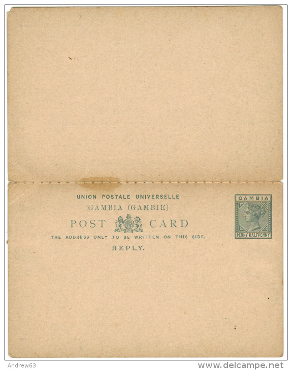 GAMBIA - Postkarte - Carte Postale - Post Card - Intero Postale - Entier Postal - Postal Stationery - With Paid Reply... - Gambia (...-1964)