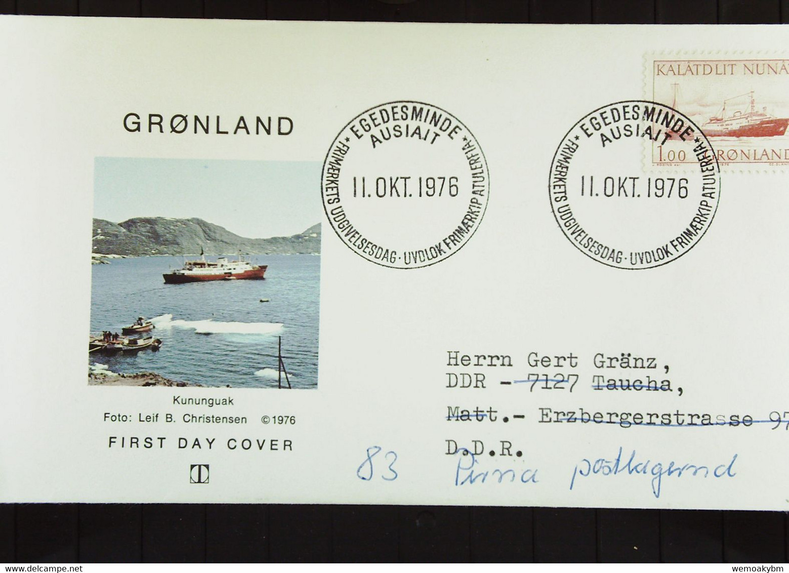 FDC Brief  Von Grönland Nach Taucha (DDR) Vom 11.10.1976 - Covers & Documents