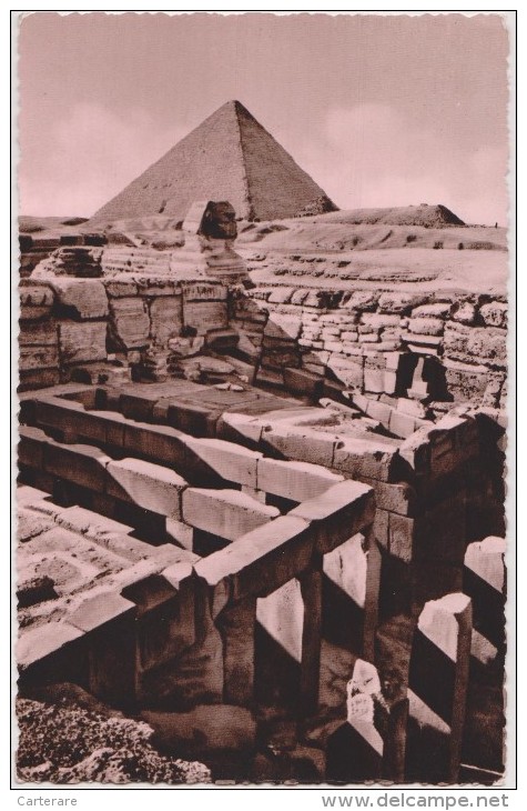 Afrique,égypte,avec Timbre Et Tampons,sphinx Temple And Cheops Pyramid,photo Lehnert Et Landrock,rare, - Other & Unclassified