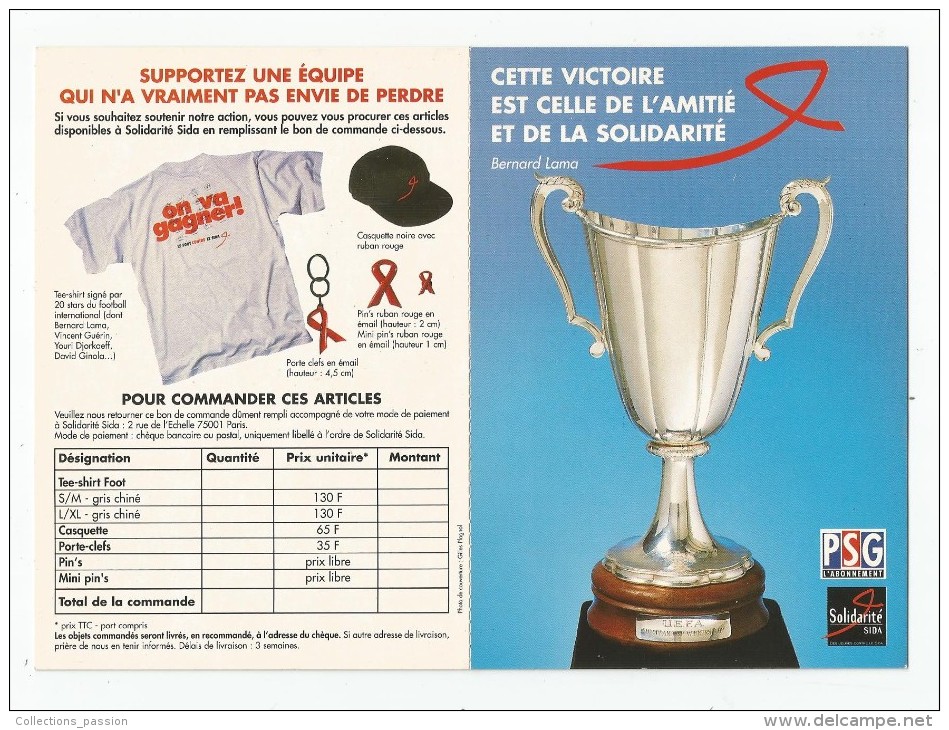 Carte 4 Volets  , Sport , Football , PSC , Cette Victoire Est Celle De L'amitié Et De La Solidarité , Bernard LAMA - Fussball