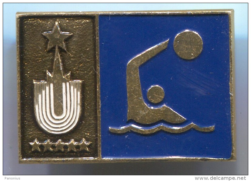 Water Polo, Pallanuoto, Swimming - Soviet Union / Russia, Vintage Pin, Badge, 30x20mm - Waterpolo