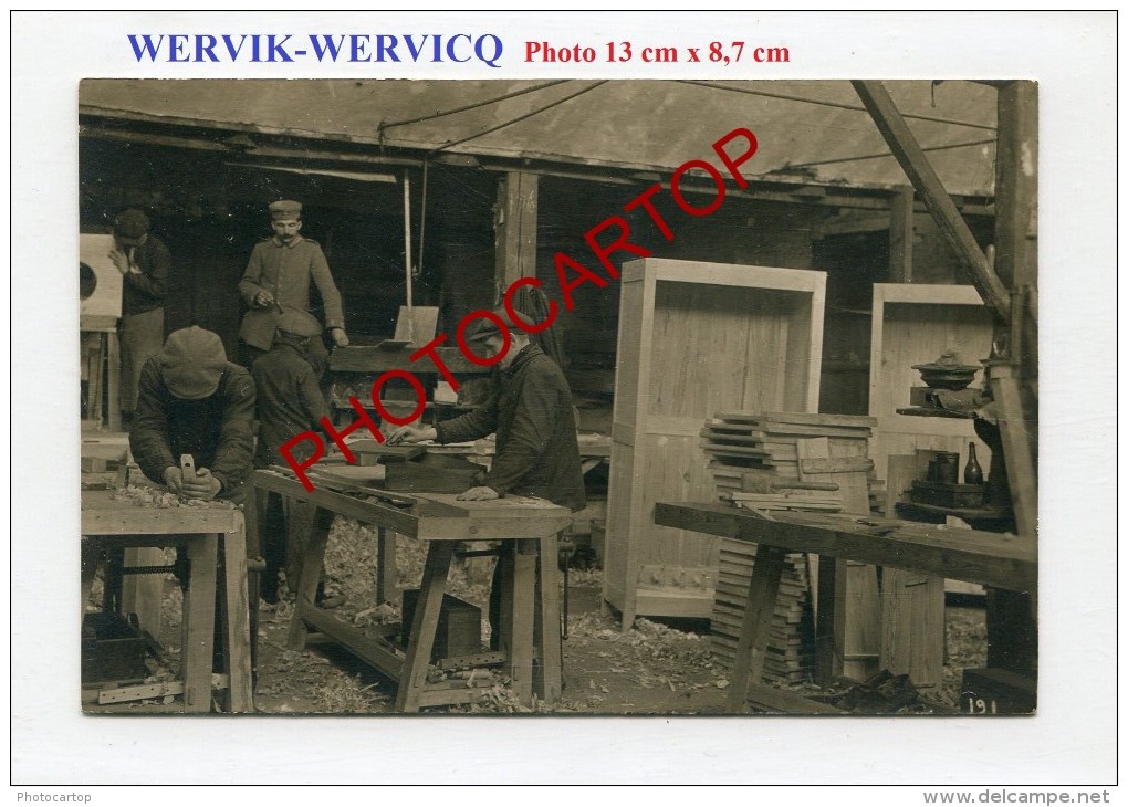 WERVIK-WERVICQ-Menuisiers-PHOTO Allemande-Guerre 14-18-1 WK-FLANDRES-BELGIEN-FRANCE- - Wervik