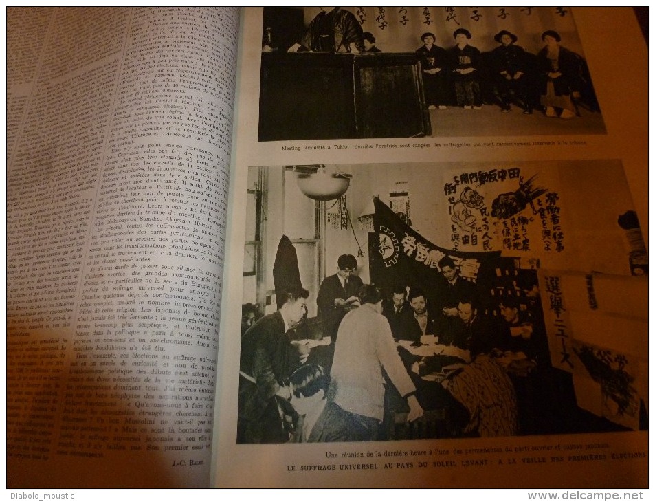 1928 EUGENIE;Féminisme à TOKIO;Espagne;Innsbrück;POLOGNE-Vierge Noire;SUEZ;Port-Darwin(Australie);Art-Ménager;CALSHOT - L'Illustration
