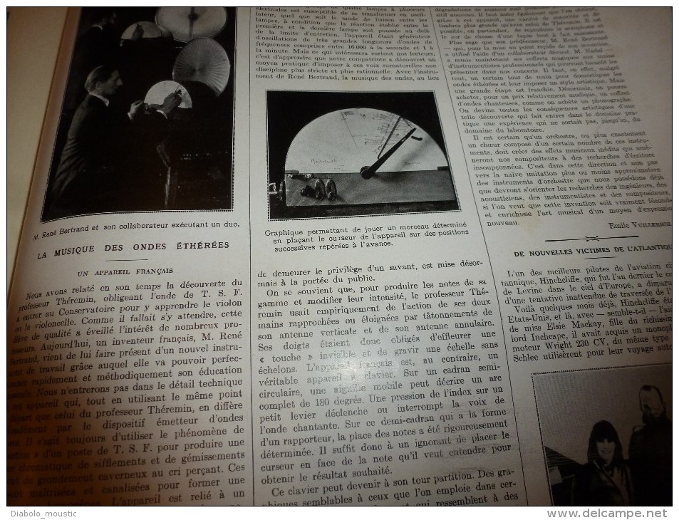 1928 COMMANDEMENT UNIQUE;Vie parisienne au 18e s;ARABIE des bédouins;VASA (Suède;LONDON;Musique-ondes;HINCHELIFFE pilot