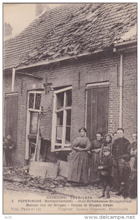 Poperinge - Bombardement - Huis Duhameeuw - Bruggestraat - Poperinge