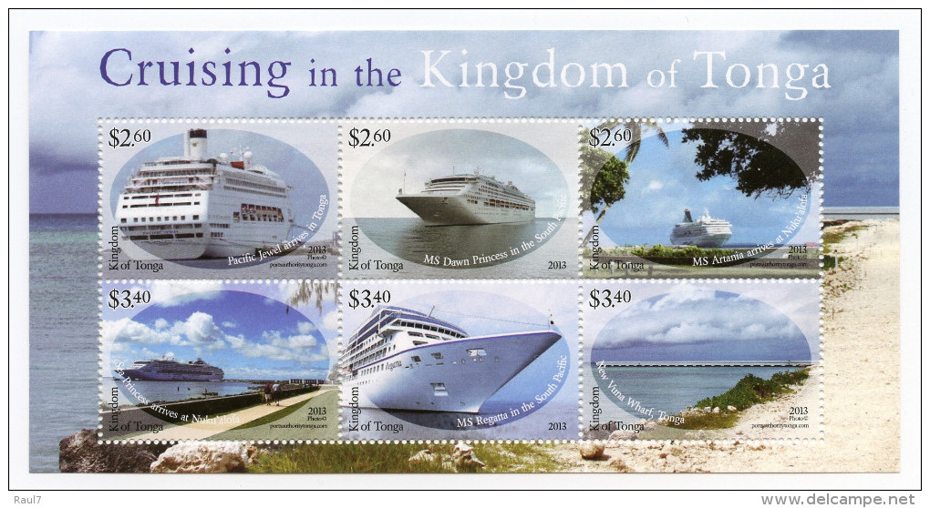 TONGA - 2013 - Bateaux De Croisière -  2 Feuillets Neufs // Mnh - Tonga (1970-...)